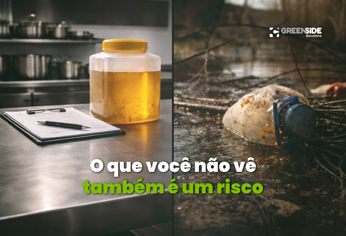 Contraste entre gestão controlada de óleo usado e riscos ambientais causado pela má gestão de resíduos
